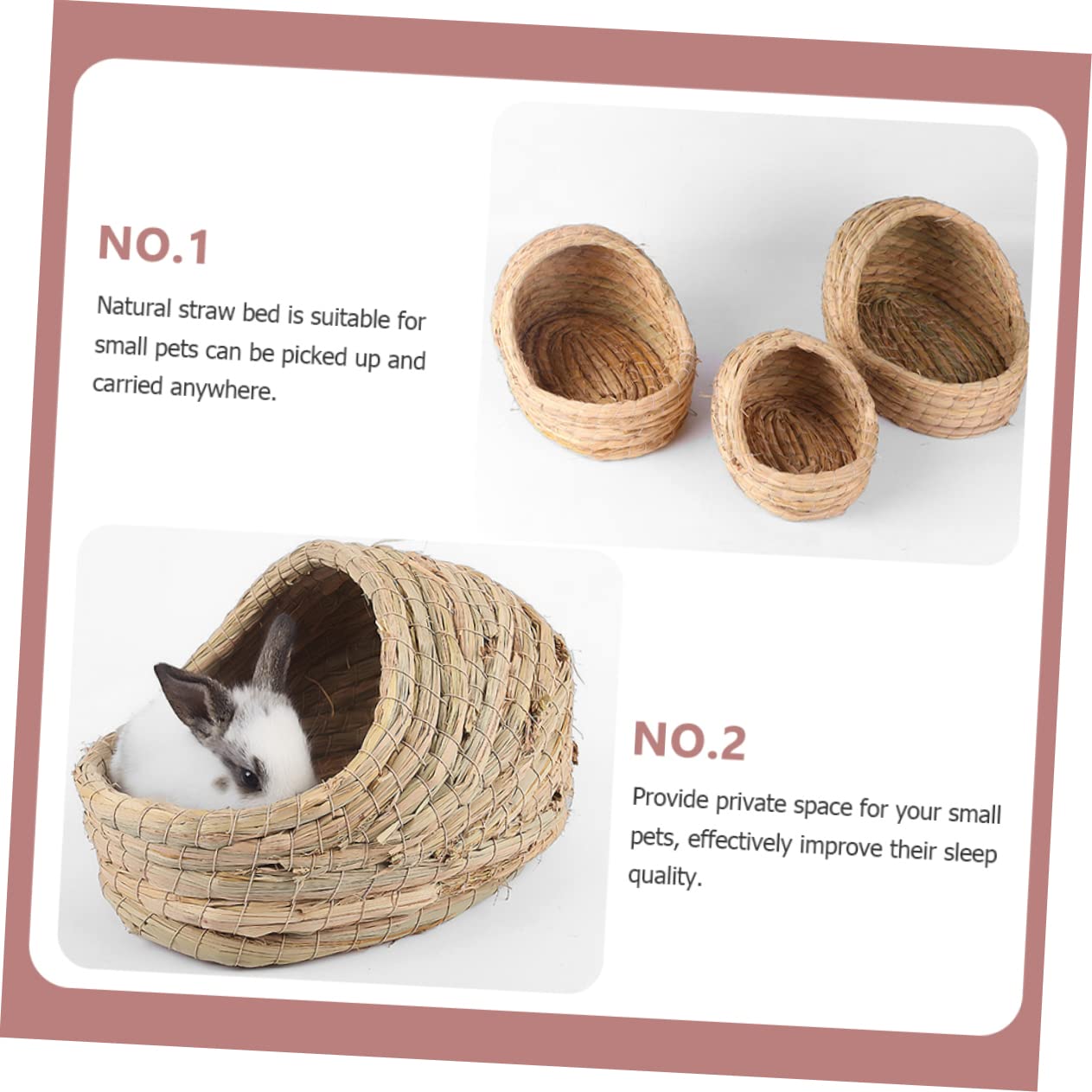 Geflochtenes Kaninchennest aus Stroh für Kleintiere Grün | Großformat, Geeignet für Kleine Tiere und Kaninchen, zum Spielen für Kurze Ruhephasen