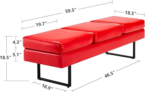 Miniatura 3 de OmySalon Banco de sala de espera, banco de recepción de salón de alta resistencia, asiento de silla de oficina, silla de vestíbulo de invitados de