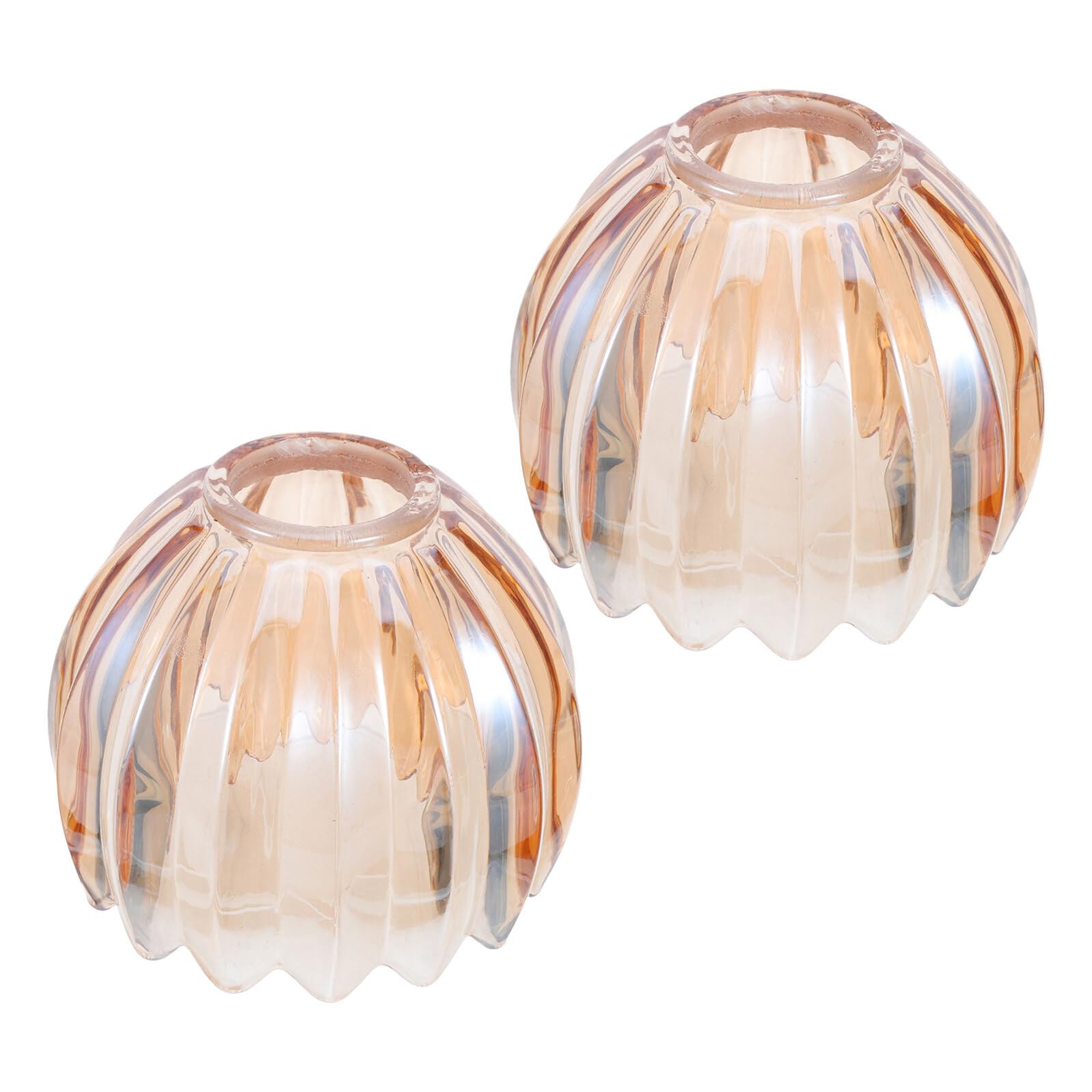 Abat-jour Tulipe en Verre Vintage 2 Pièces pour Luminaire