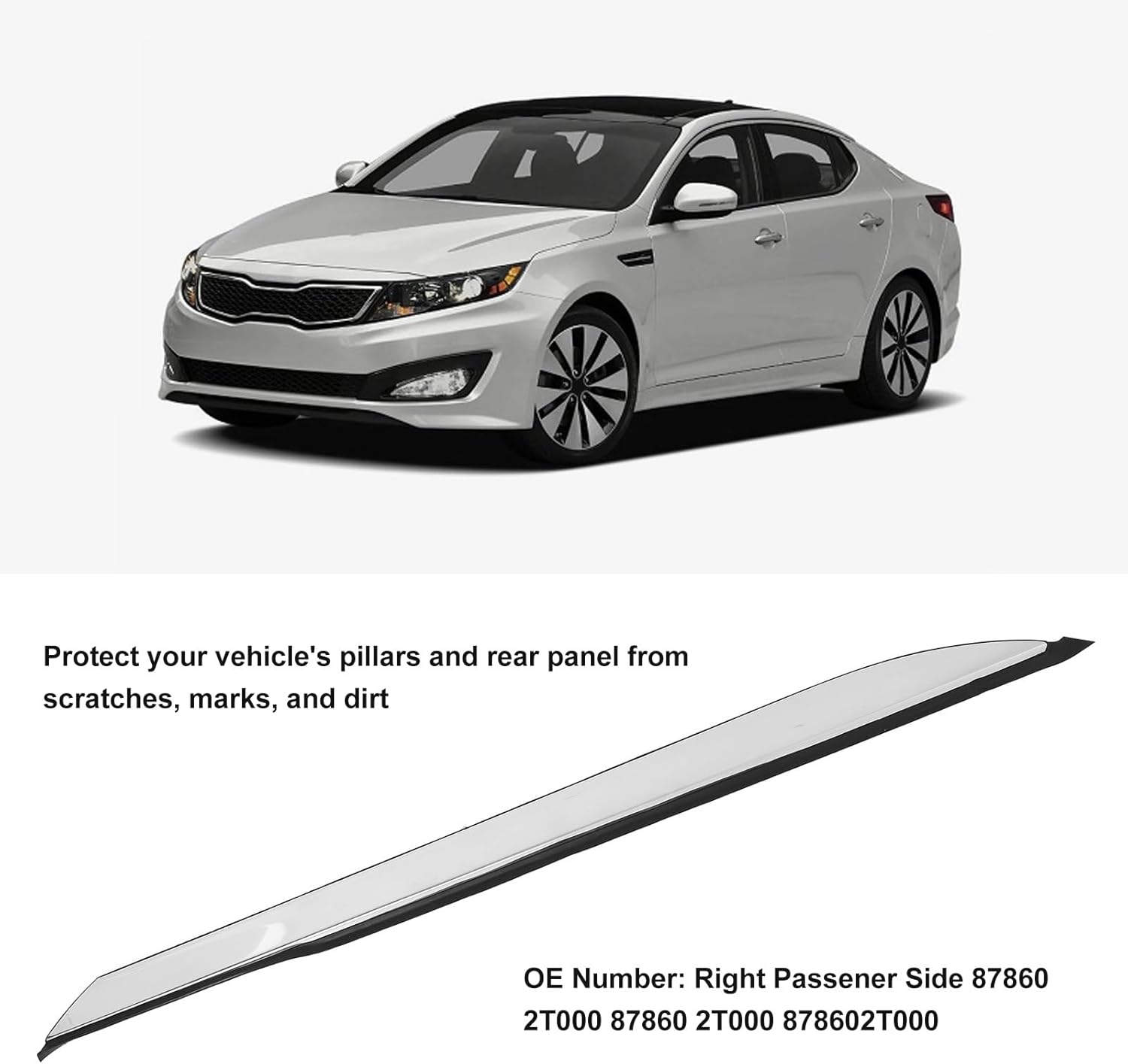 Quarter Panel, ABS ChromePlated Trim for Optima 20112015, Replacement Direct Installation with Style and (Right 575827852)