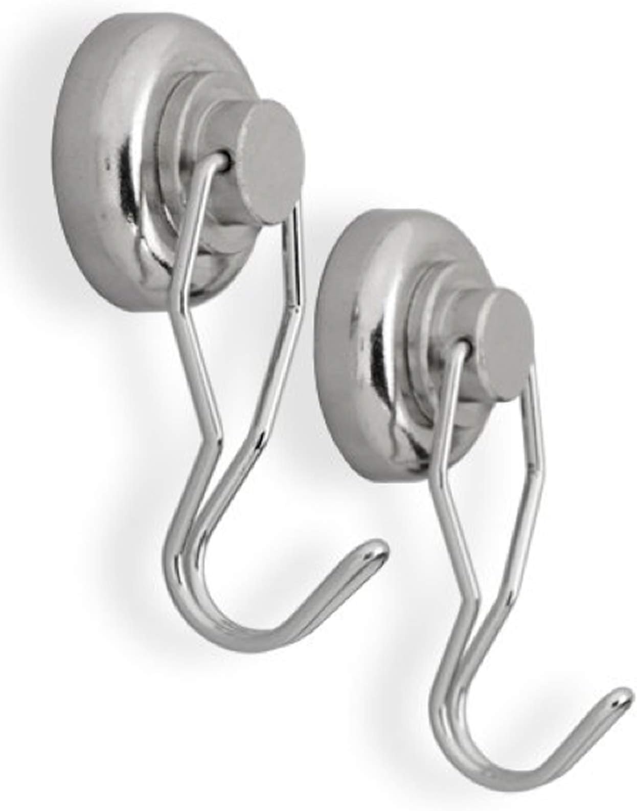 UNCLUTTERED DESIGNSMighty Magnet Swivel Hooks - Ultra Heavy Duty Strong Rare Earth Neodymium Magnetic Hooks for Hanging Storage and Organization (2 Pack, 50 Lbs)