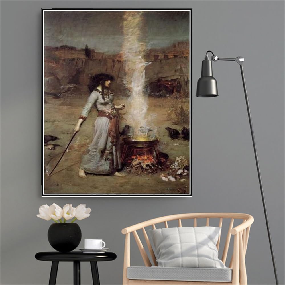 Paint by Numbers for Adult Kits Magic Circle Painting by John William Waterhouse Arts Craft for Home Wall Decor