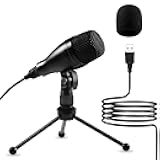 USB Microphone, Podcast Microphone with Anti-Skid Stand, Plug and Play, Retro Look, Condenser Microphone for Podcast/YouTube/Studio/Streaming/Recording/Game, Microphone for PC, Mac, Ipad