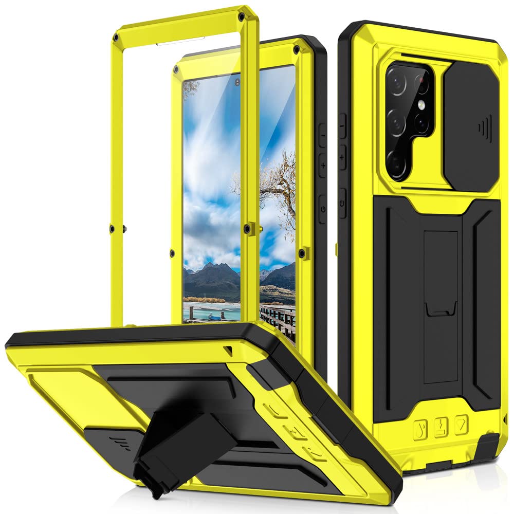 Protection Samsung S23 Plus jaune intégrale heavy duty antichoc avec stand