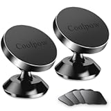 Coolpow【2 Packs 】Magnetic Phone Holder for car【Strong Magnet】phone holders for your car phone holder Mount for Car【4 Metal Plate】Universal Dash cell phone car mount for iphone Samsung car accessories
