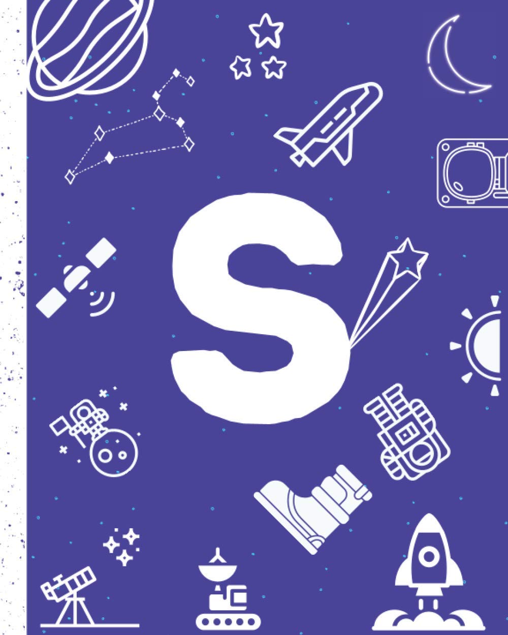 Spacebook Kids Composition Notebook With Initial Letter S: Wide Rule School Notebook, Diary, Journal