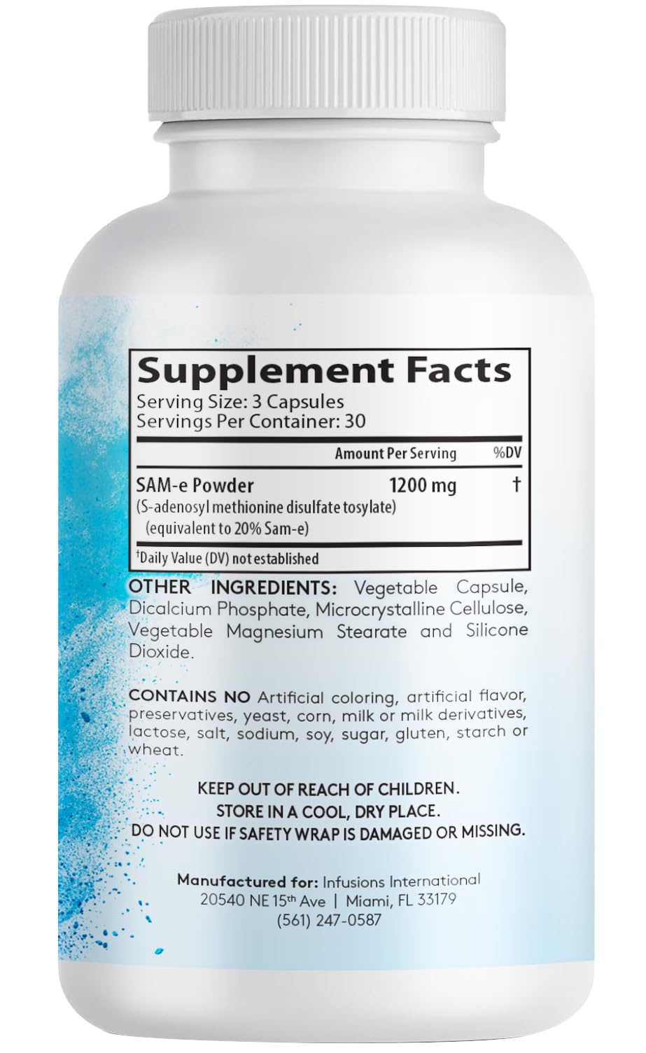 Infusions Maximum Strength Pure SAM-e 1200mg 90 Vegetable Capsules (S-adensoyl-methionine) — Amazon image 3