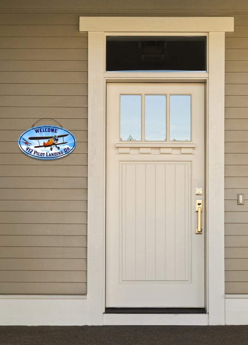 Pilots Landing Aviation Themed Home Address Large Size Welcome Sign