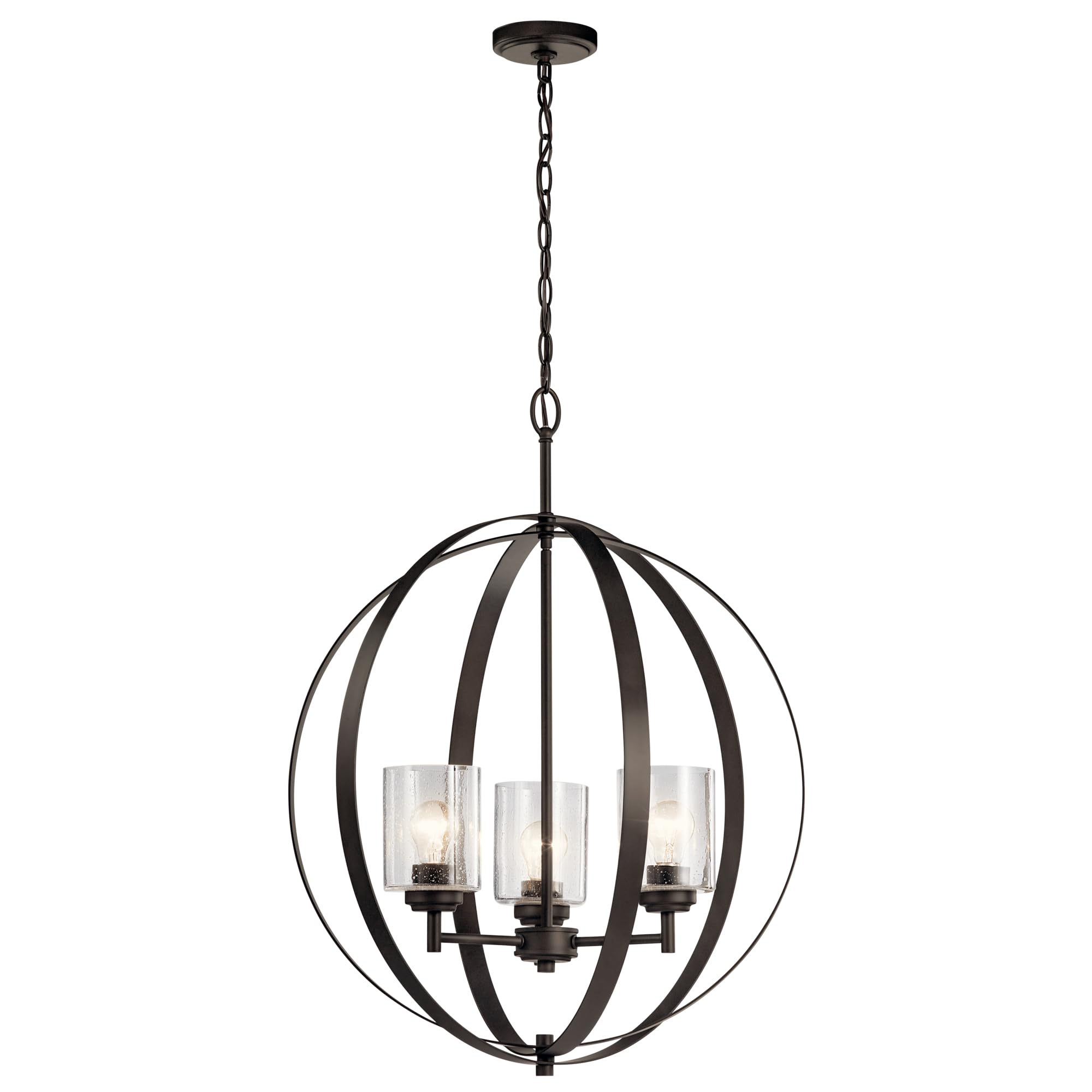 Kichler 44034OZ Transitional Three Light Chandelier from Winslow Collection Dark Finish, Olde Bronze
