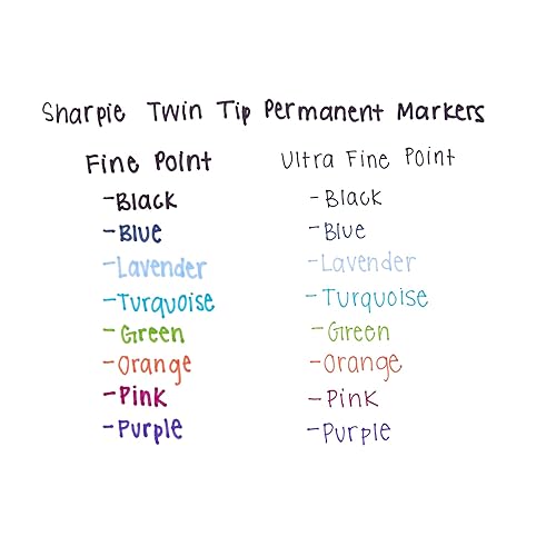 Miniatura 4 de Sharpie Punta Doble Permanente Punta Fina Punta Ultra Fina Negro