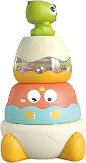 Baby-Stapelspielzeug mit süßer Dinosaurierfigur, pädagogisches Lernspielzeug aus Montessori für Kleinkinder, Jungen und Mädchen, Montessori-Spielzeug, Kleinkindspielzeug, Baby-Stapelspielzeug, Ba