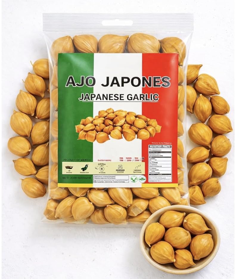 5oz Ajo Japones/Japanese Garlic | Chinese Garlic/AjoChino | 120+ Cloves Premium Quality Nature100% All Natural Big Size Cloves