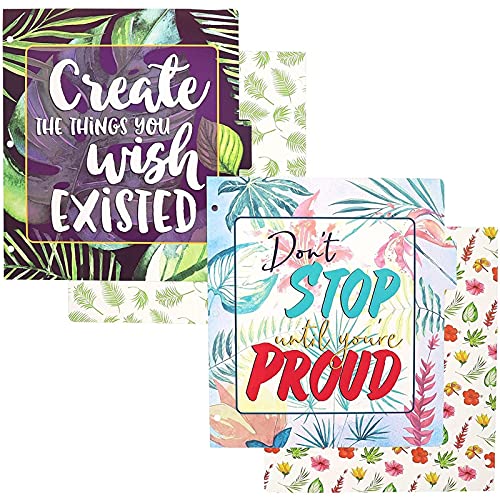 Paper-Junkie-Binder-Dividers-with-Tabs-5-Tropical-Motivational-Designs-10-Count
