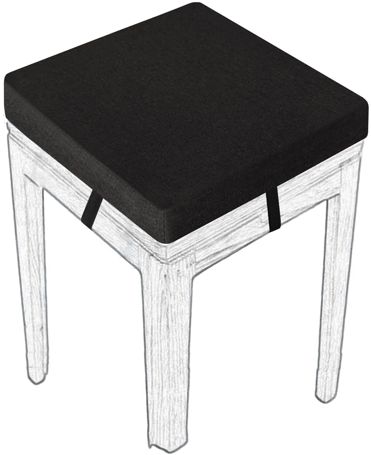 MCNDSI Stools Seat Cushion Square 30/45/35/40/50cm Thick Seat Pad with Ties Anti-Slip Dining Chair Pad with Washable Cover for Indoor,Garden,Kitchen,Bar Chairs,Wooden Chairs(#10,(1pc) 25x25x5cm)