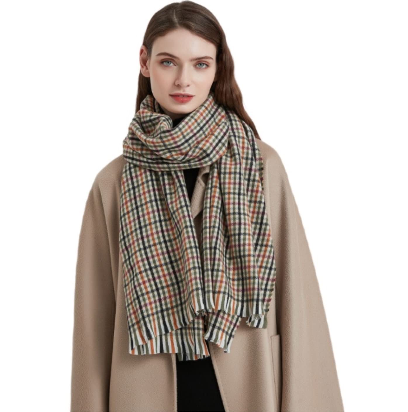 Fular Mujer Bufanda Bufanda De Invierno para Mujer Cálida para Damas Chales A Cuadros Grueso Pañuelo para El Cuello Suave Chal Mujer Fiesta