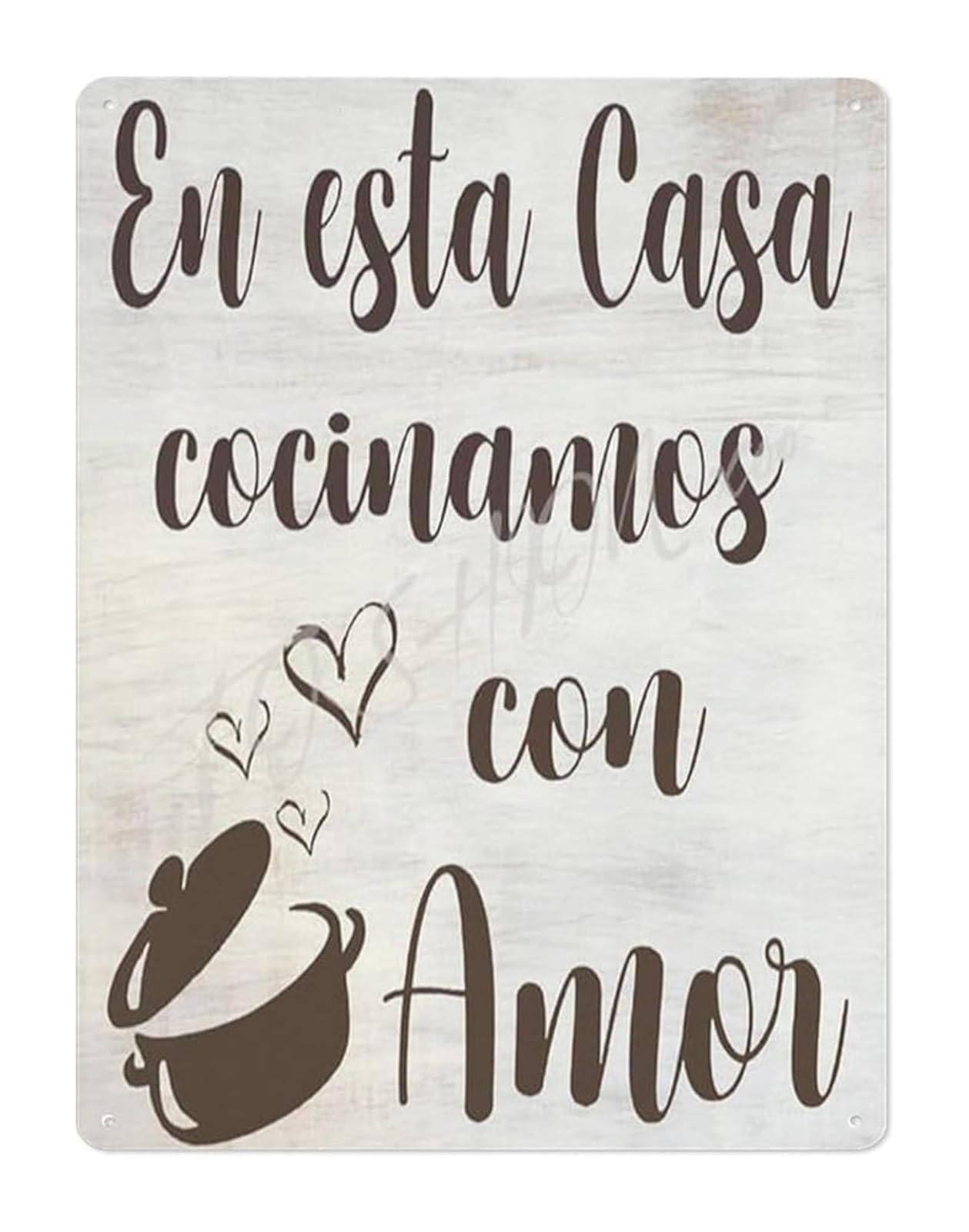 CBQZCHWDKT Spanish English Quote Metal Tin Sign En Esta Casa Cocinamos Con Amor Bilingual We Cook With Love Rustic Farmhouse Wall Decor 8 X 12 inch