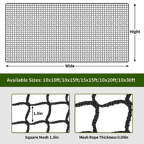 Heavy Duty NQB Baseball Softball Backstop Nets for Sports Enthusiasts 
| NQB Sports Netting Barrier with 33FT Rope & St