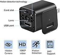 Vista 5 de Spy Camera Hidden Camera - 1080P Small Camera with Motion Detection - Nanny Cam for Home Indoor Security - 64GB Micro SD Card Included-No WiFi