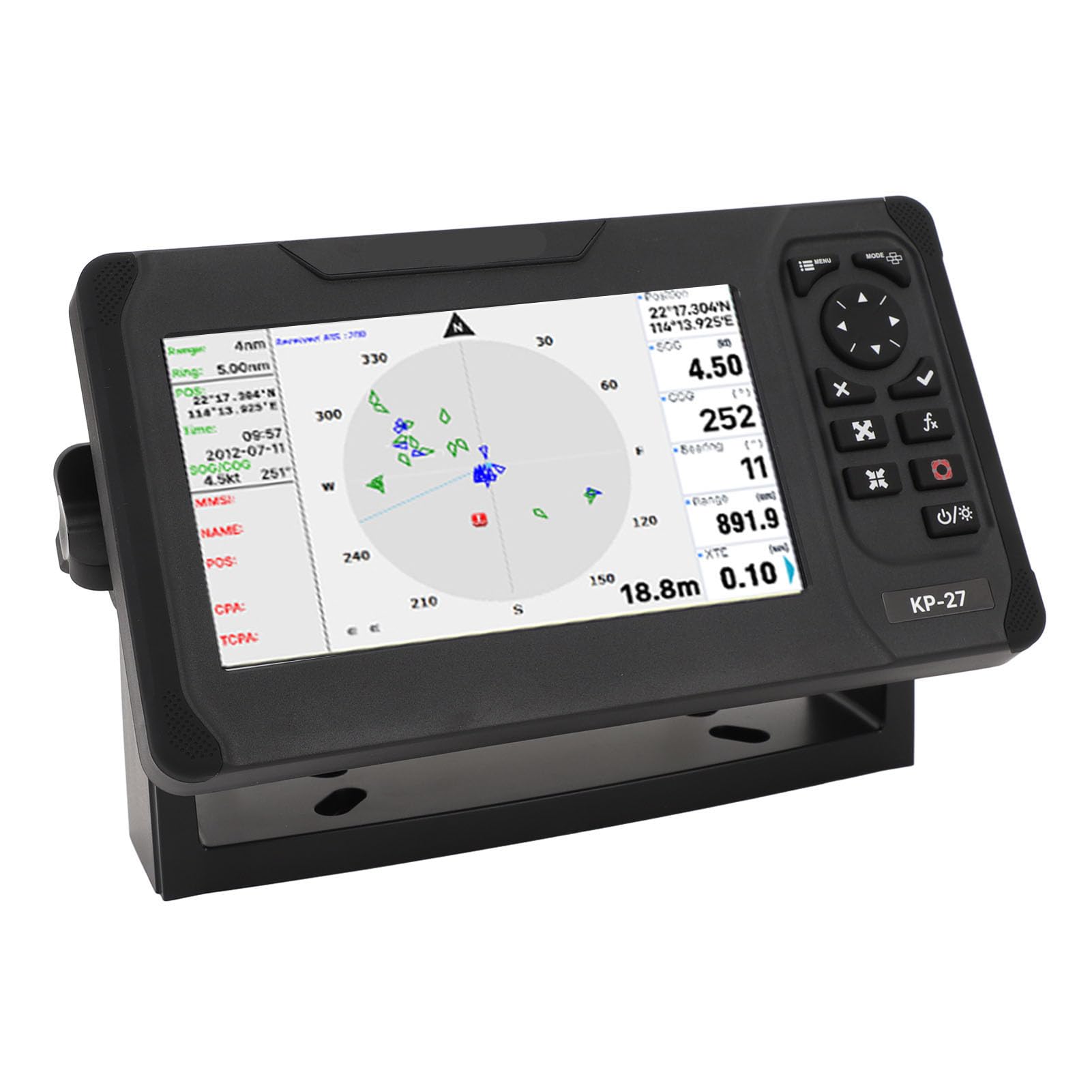 7-Zoll-Seekartenplotter Farb-TFT-LCD-Fischfinder für Genaue Navigation auf Booten – Wasserdicht IP66