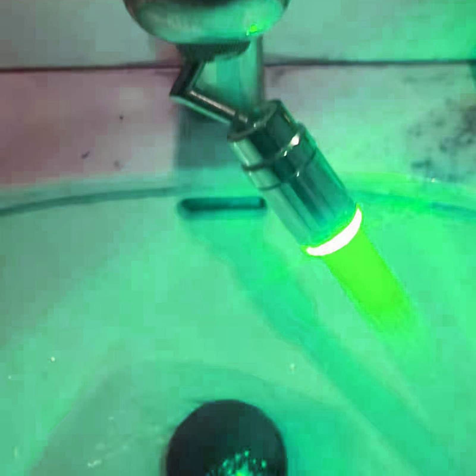 Water Faucet Bathroom Kitchen Sink Faucet Fashion LED Tricolor Temperature Control Faucet 3 4in External Teeth Suitable for — view 7