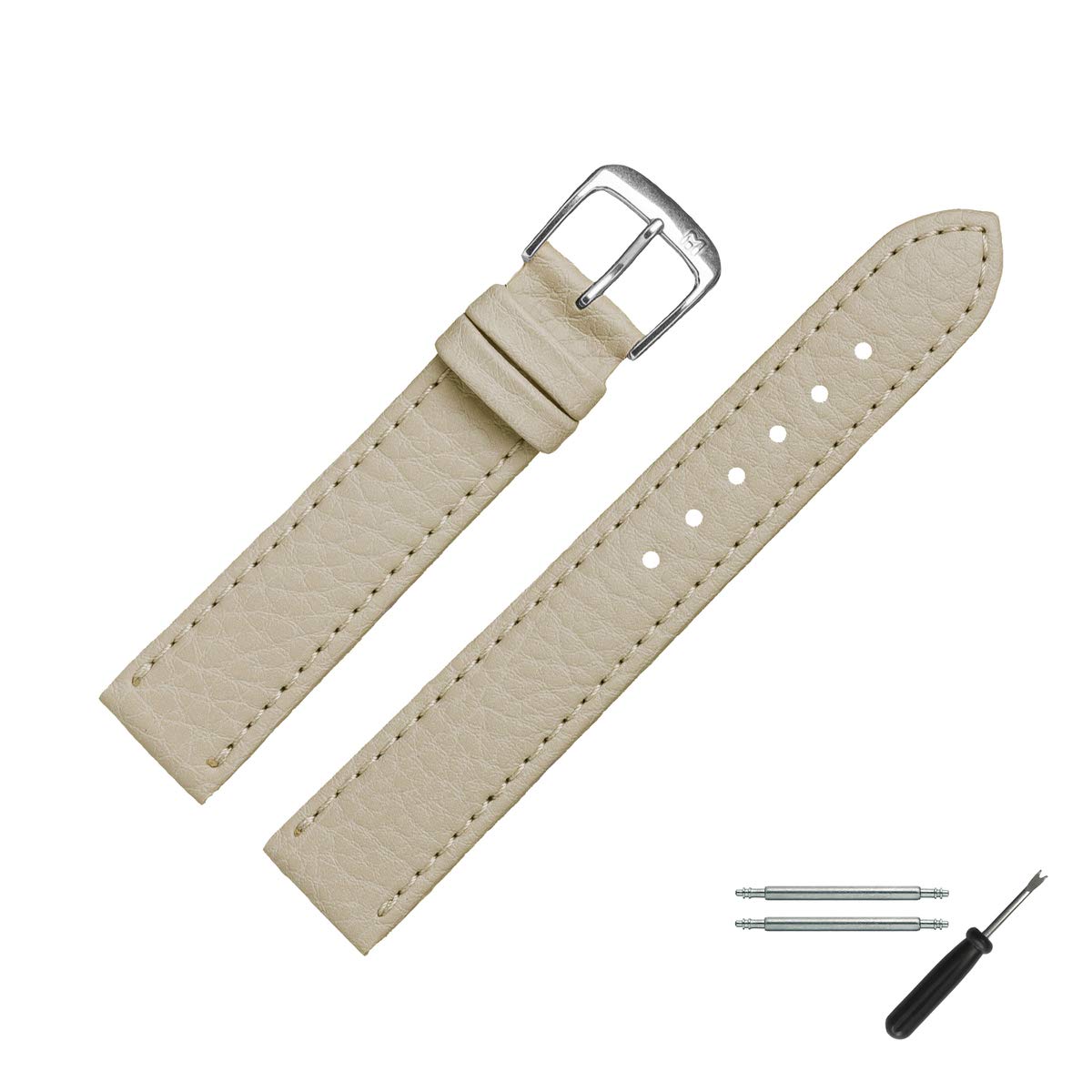 MARBURGER Uhrenarmband 18mm Leder Vegan - Werkzeug Montage Set 52018