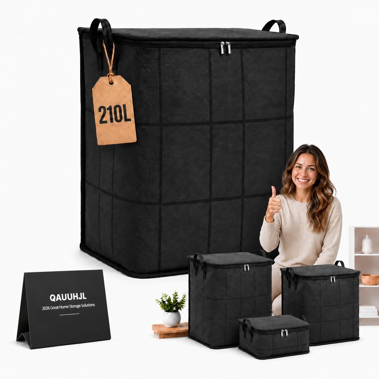 XXL Foldable Storage Bag with Reinforced Handles Portable Moving