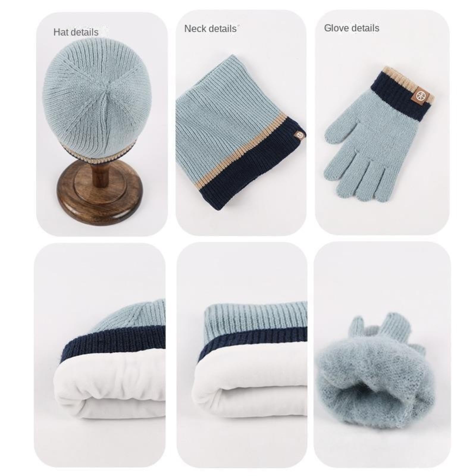 Set Cappello Sciarpa Guanti Cappelli Invernali, Sciarpe E Guanti Antivento Caldi Inverno(Bruin)