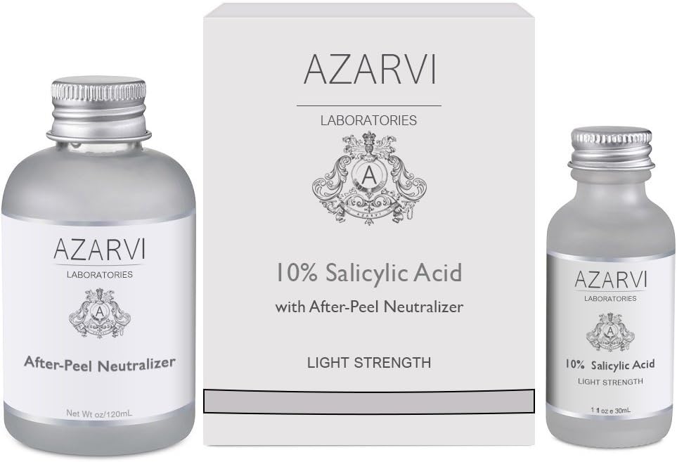10% BHA Salicylic Acid Peel Including After Peel Neutralizer. Mild Beginner Chemical Peel for Acne, Pores, Oily Skin, Pimples, Blackheads. Contains Retinol & Vitamin C