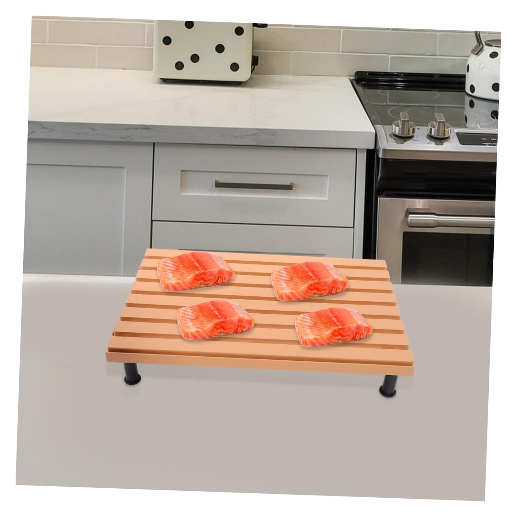 FUNOMOCYA Stainless Steel Buffet Tray Condiment Container Food Plate for Party Easy to Clean