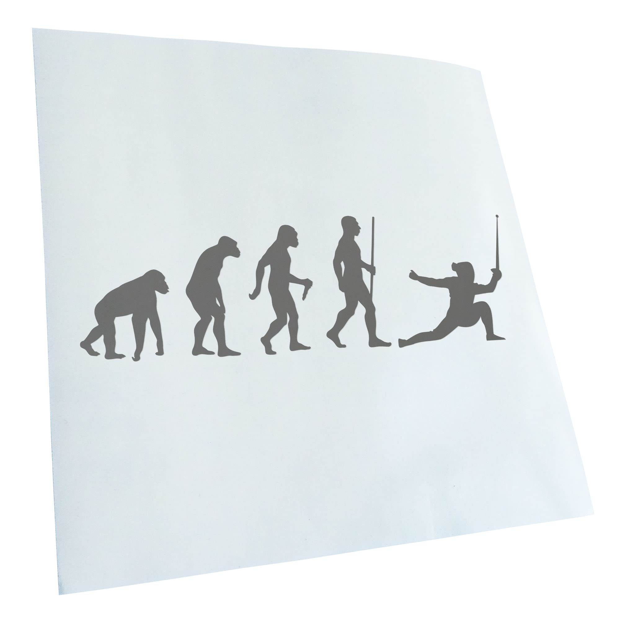 Kiwistar - Car Sticker - Fencing Epee Evolution - Grey - 50 x 15 cm - Rear Window Car Sticker Weatherproof for Car Truck Moped Truck - Sticker Exterior Self-Adhesive Tuning Accessories for Windows
