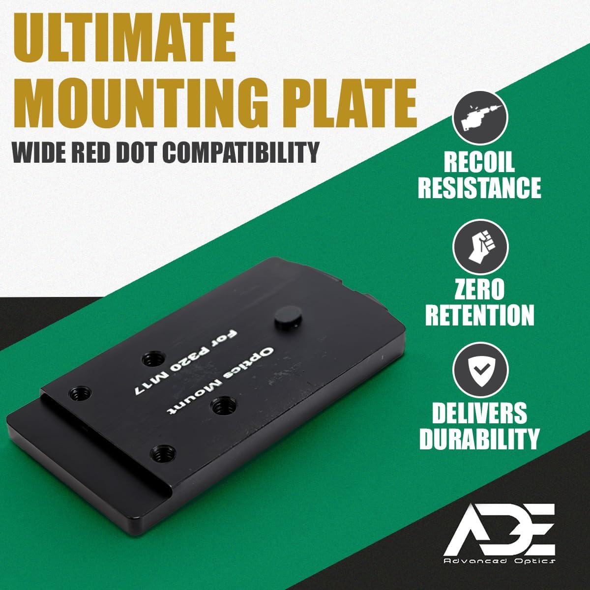 Ade Advanced Optics Red Dot Adapter/Mount for Sig P320 M17 / M18 to Mount Vortex Venom/Viper Red Dot Sight – Also Fits with Burris Fastfire, Docter Footprint
