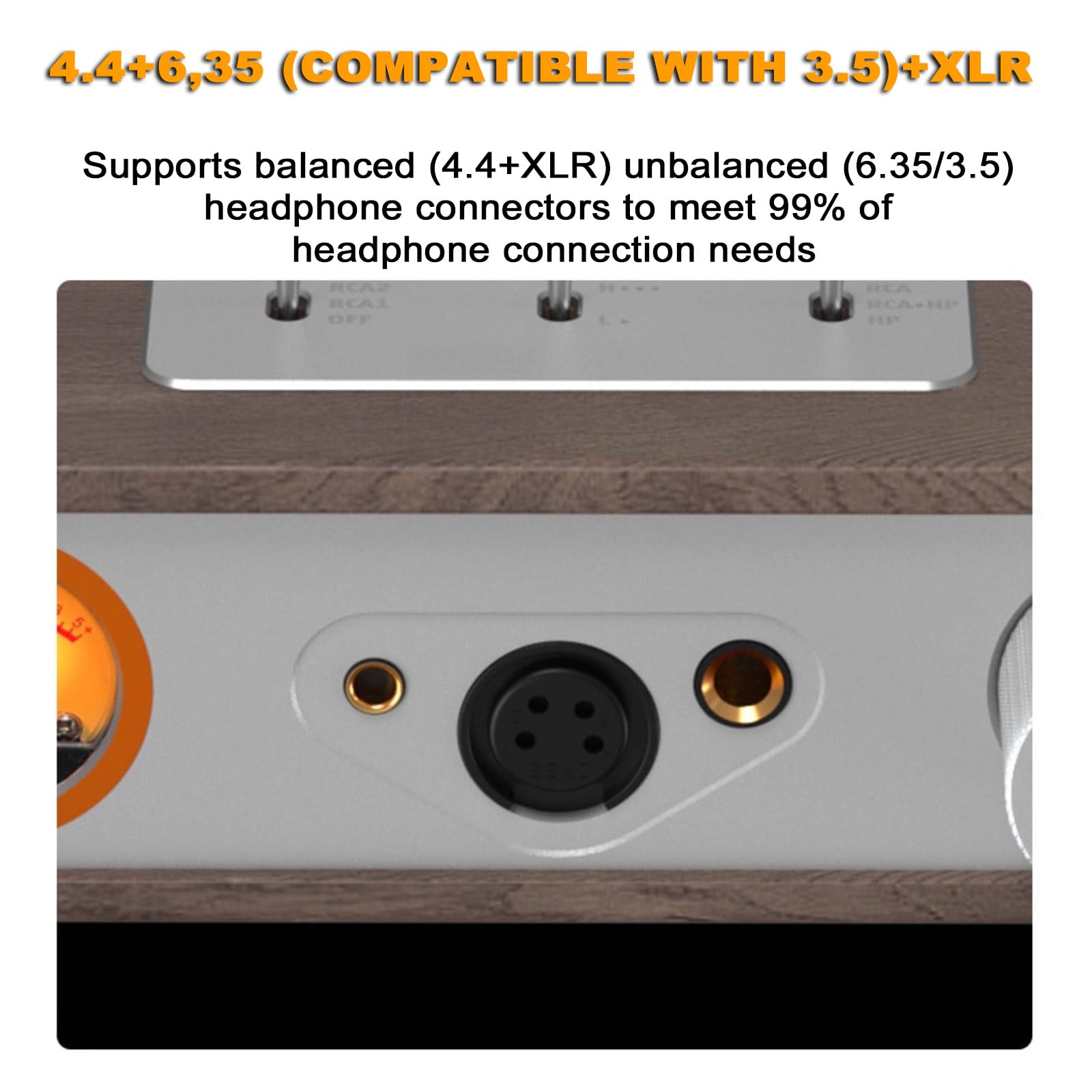 Amplificatore Preamplificatore Hi-Fi di qualità Audiofila, Amplificatore per Cuffie a Valvole, con Connettori XLR, RCA, 4,4 Mm/6,35 Mm, Uscita da 2000 MW, per Sistemi Audio Desktop Domestici
