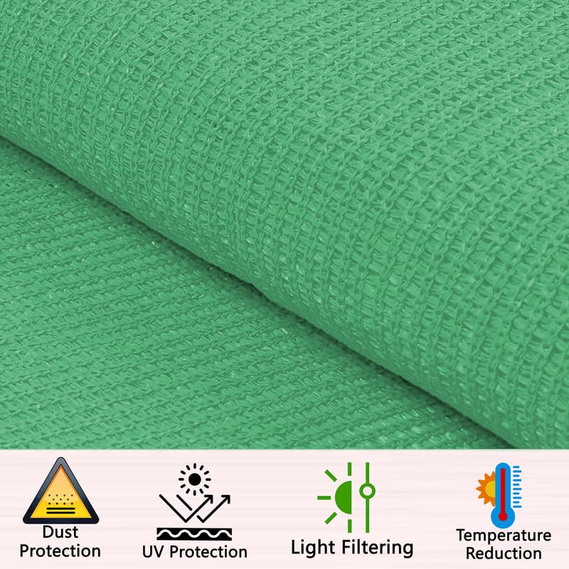 Image of MetDeals HDPE Knitted Balcony Sun Shade Sail Canopy Cover for Outdoor, Garden & Terrace|UV & Sun Protection with Rustproof Eyelet & Cable Tie for Easy Installation(Green, 14x10 Ft)(Pc 1)