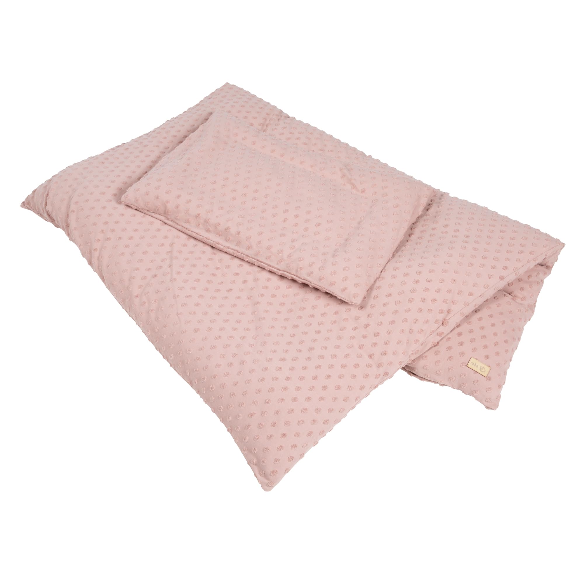 roba Biancheria da Letto per Bambini Lil Planet, 2 Pezzi, Motivo a Pois, Copripiumino 100 x 135 cm + Federa 40 x 60 cm, Cotone Certificato GOTS e Oeko-Tex 100, Rosa