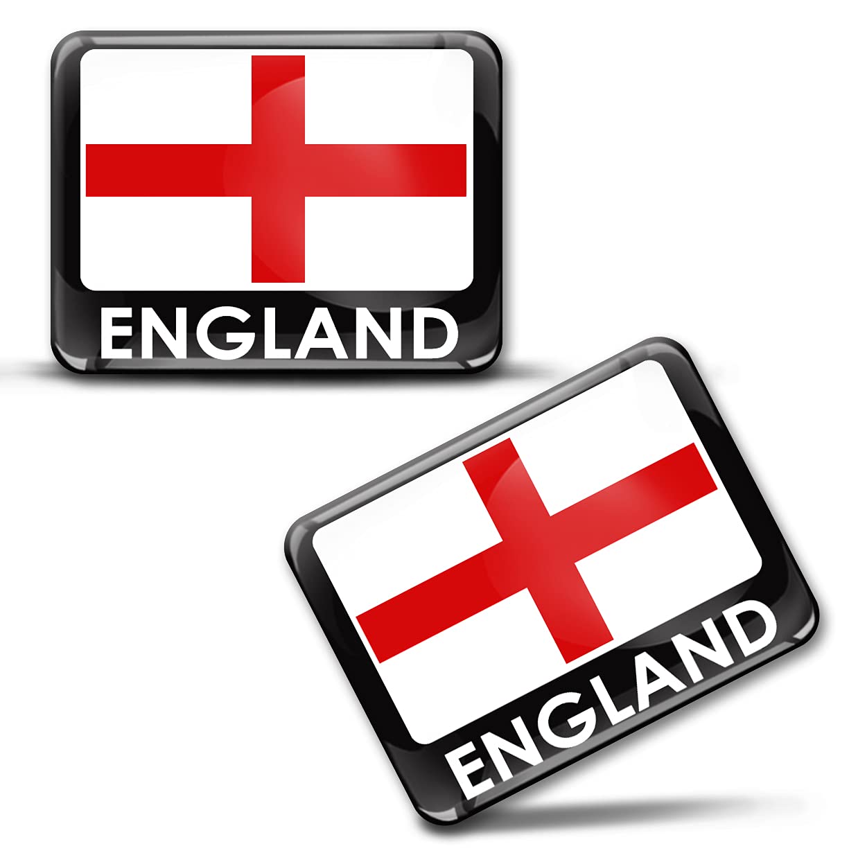 Biomar Labs®2 x 3D Domed Silicone Stickers England English Flag St George's Cross Auto Moto Tuning F 182