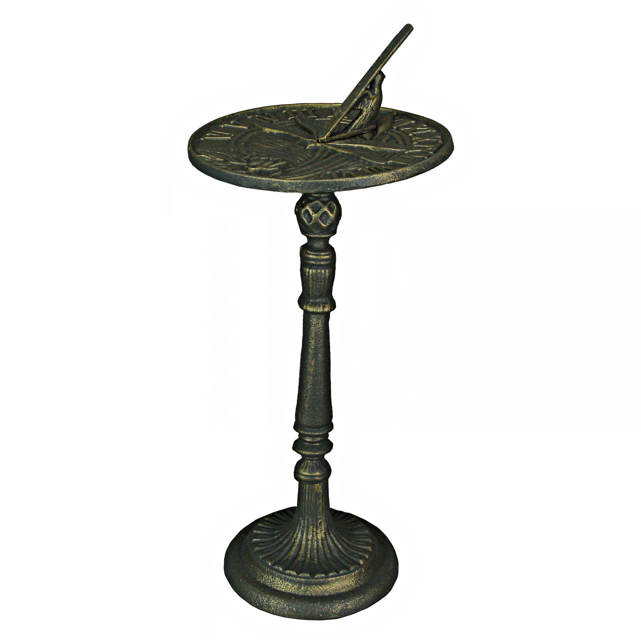 Zeckos 21-Inch Cast Iron Verdigris Dragonfly Sundial: A Unique Blend of Artistry and Functionality for Your Garden, Patio, or Pool Area, Infusing Timeless Charm to Exterior Spaces