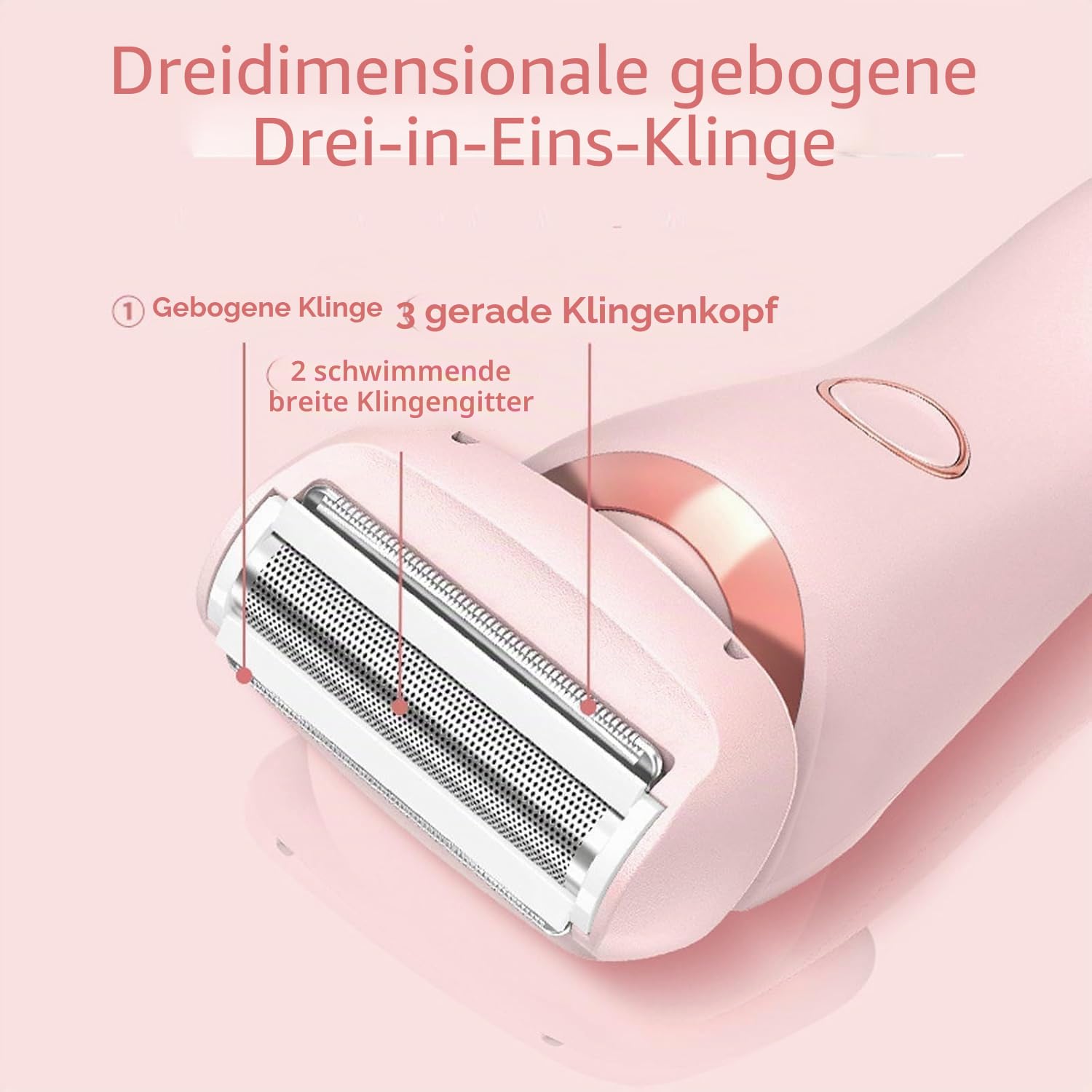 Sommer Starter Set, Rasierer - Für Seidig Glatte Haut, Rasierer Damen, Ipx7 Wasserdicht, Kabelloser USB Nass/Trocken Epilierer Für Gesicht Bikini Beine Arme (Pink)