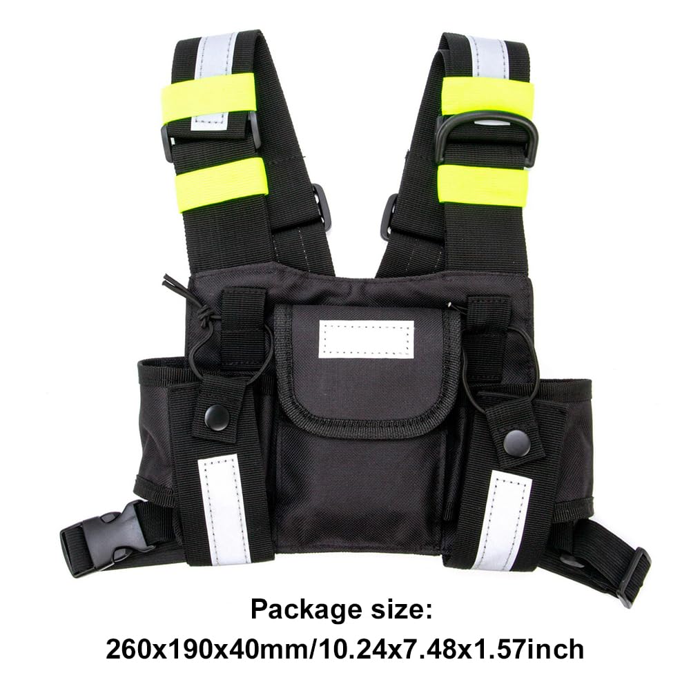 Kamizelka torba na klatkę piersiową z regulowanym paskiem na ramię do Walkie Talkie - kompatybilna z -5R, TYT TH-UV8000D, MD-380