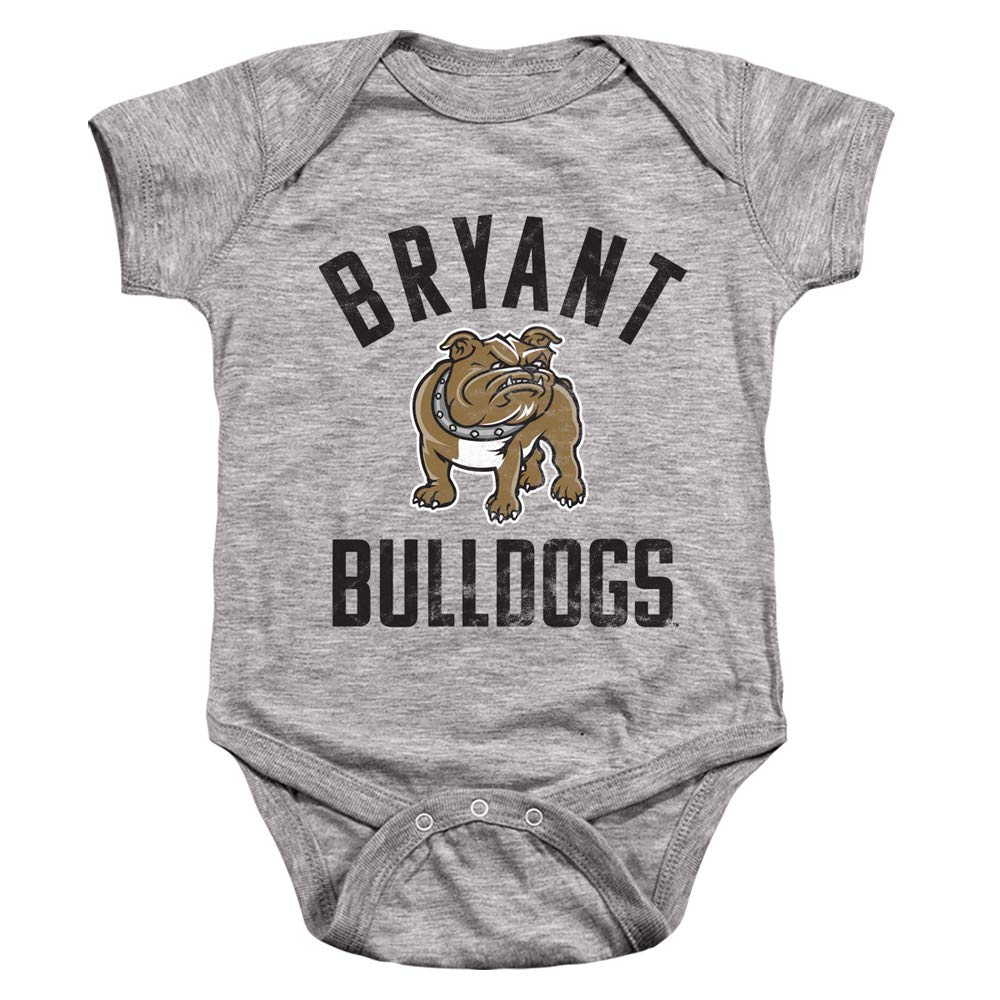 Bryant University Official Bulldogs Logo Unisex Infant Snap Suit for Baby,Athletic Heather, 6 Months