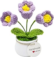 Handmade Crochet Bell Orchid Artificial Flower - Emotional Support Desk Decor for Car Dashboard, Office, Home - Gifts for Women