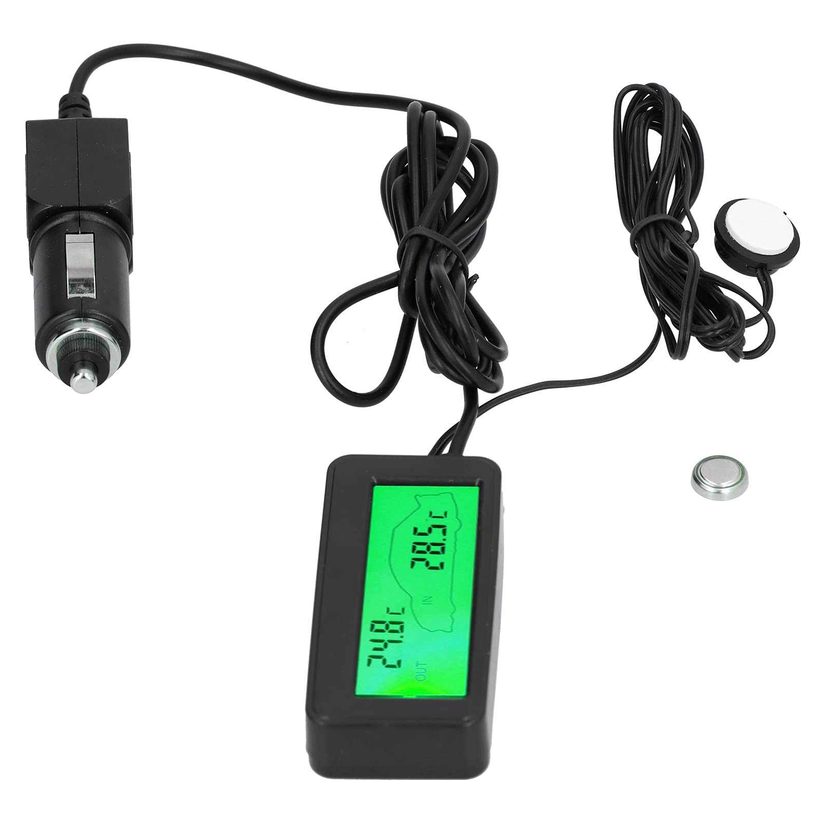 Alvinlite Mini thermomètre thermomètre numérique Compteur de température de Voiture pour Voiture intérieur extérieur(Vert)