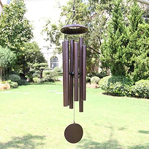 ASTARIN Wind Chimes Outdoor Deep Tone, 45 in Memorial Wind Chimes Large with 6 Heavy Tubes, Large Deep Tone Wind Chimes Outdoor for Garden Hanging Décor,Sympathy Gifts. Bronze Cover