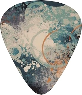 Abstract Modern Guitar Picks 12 Pack Bass Picks with Organizer Box Guitar Plectrum Includes Thin Medium Heavy Guitar Picks Ukulele Picks for Bass Acoustic Electric Guitars