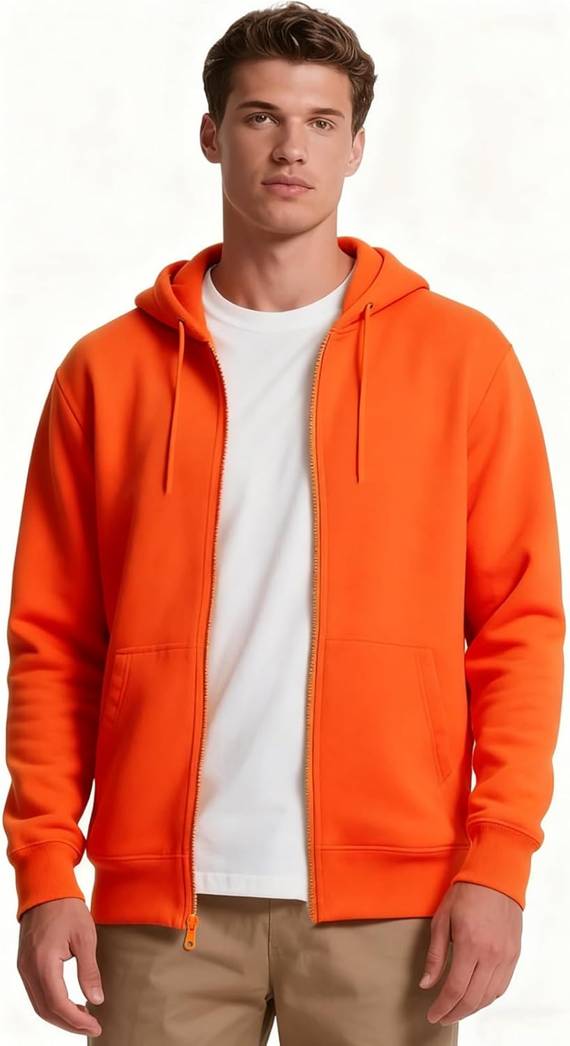 Mens Zip up Hoodie Full Zip Fleece Lined Pullover Hooded Sweatshirt Long Sleeve Sports Hooded Jacket with Pocket - Image 2
