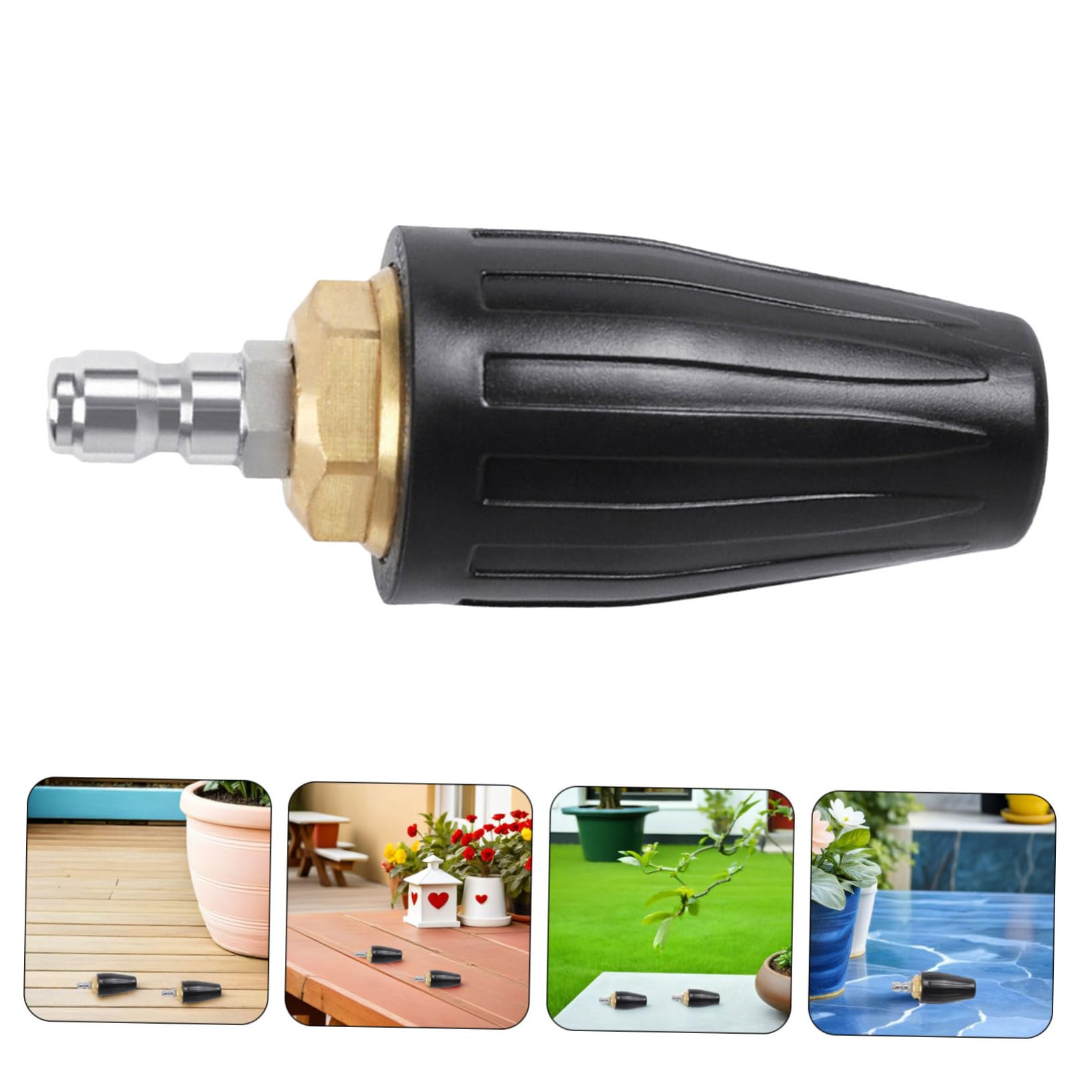 Milisten 2 Pezzi Ugello Turbo Rotante in Alluminio Ugelli di Ricambio per Idropulitrice Resistente Intemperie Design Naturale per Auto e Superfici Esterne