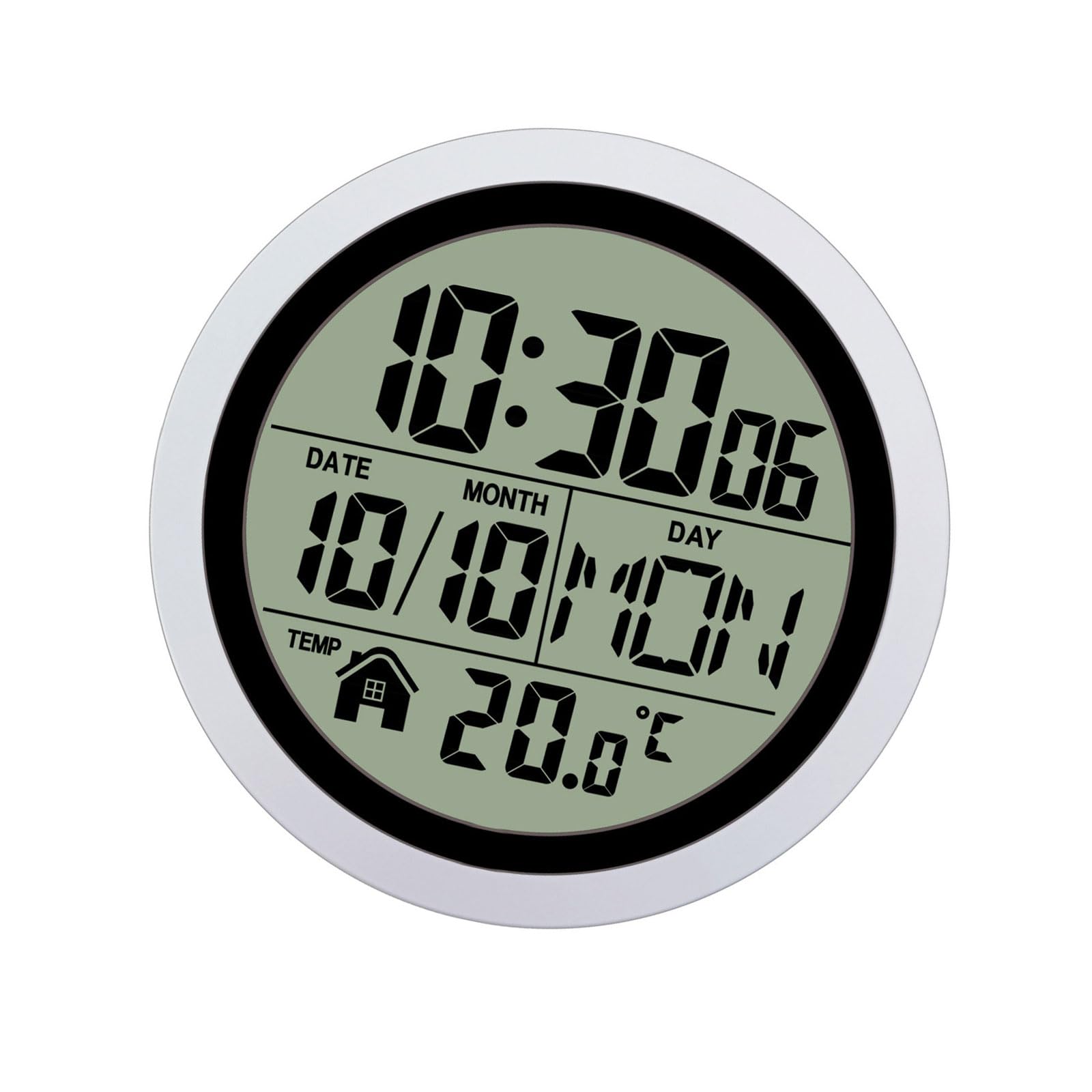 Tsophreniq Large Water Bathroom Clock with Suction Cup, Date Temperature Battery Operated Digital Shower Clock with Large Screen Suction Cups Calendar Temperature