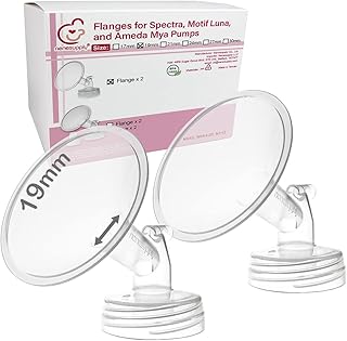 Nenesupply 2pc 19mm Flanges Compatible with Spectra S1 Spectra S2 Synergy Gold Breastpumps Replacement to Spectra Pump Parts and Spectra Flange Replace Spectra S2 Parts and Spectra 19mm