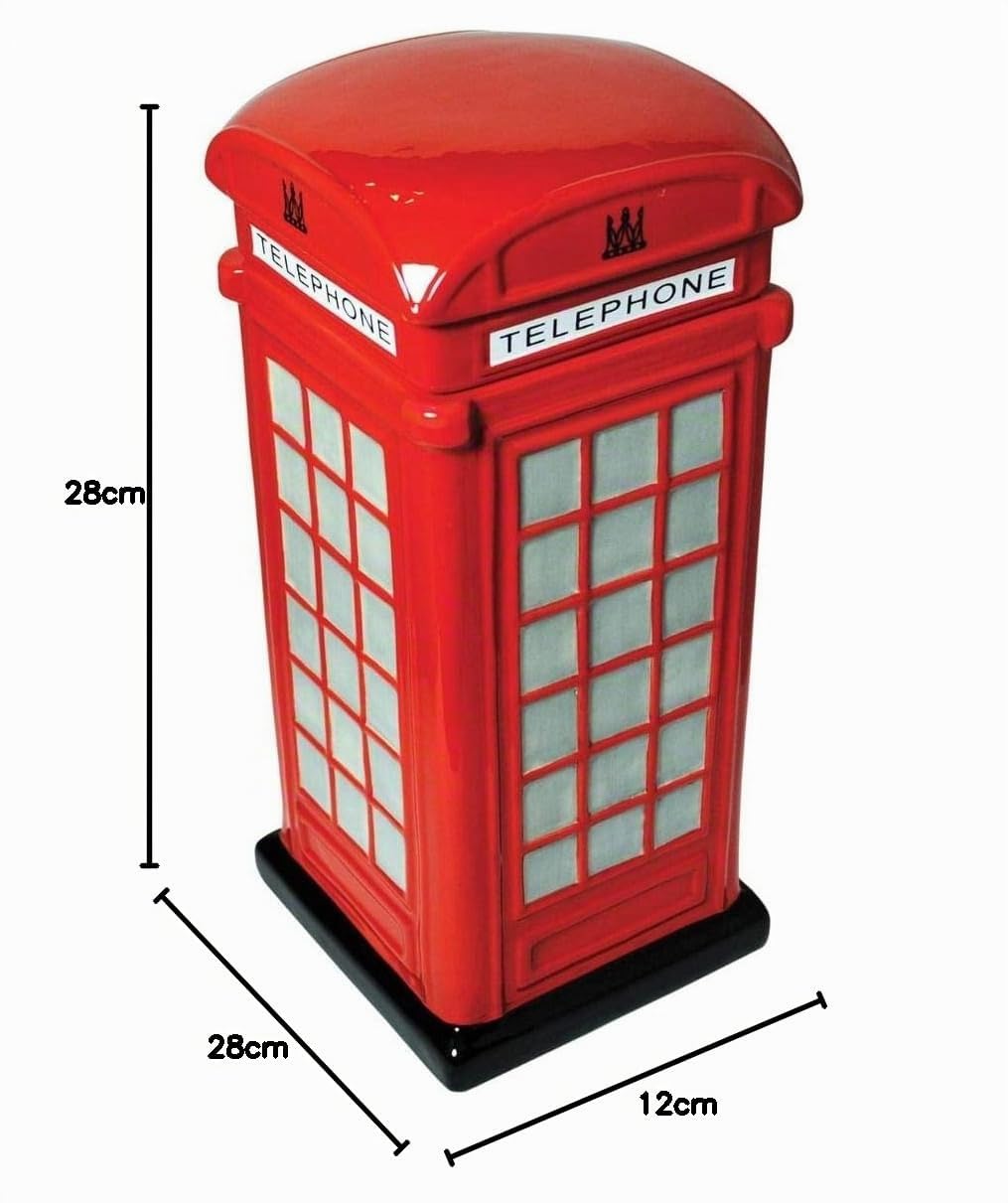 CKB LTD Recipiente para galletas estilo retro con tapa, de cerámica, color rojo, 12 x 12 x 28 cm