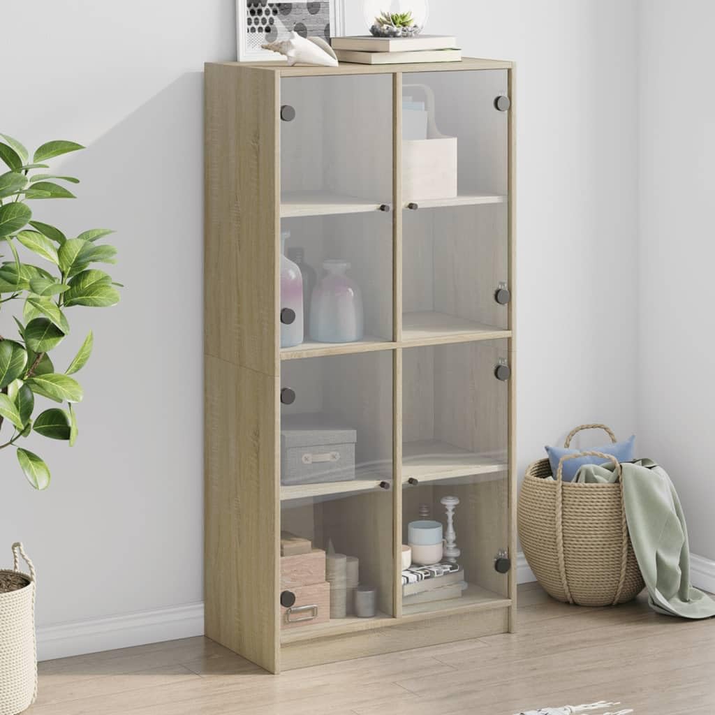vidaXL Buffet Haut avec Portes chêne Sonoma Bois d'ingénierie, Armoire latérale, Armoire de Rangement Haute, vitrine Haute, Armoire Haute