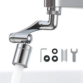 1440° Swivel Faucet Extender(Updated from 1080 Degree), Faucet Aerator Extender with Splash Filter Robotic Arm Extension Faucet Aerator Sink Face Wash Attachment for Kitchen Sink Bathroom